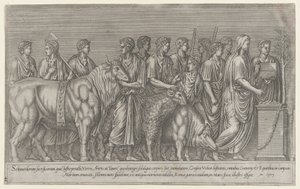 Speculum Romanae Magnificentiae: Opfer auf dem Campus Martius, 16. Jahrhundert von Unbekannt