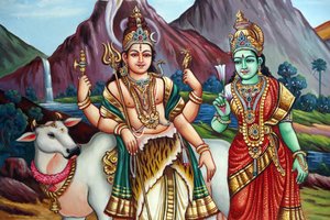 Sri Vadapathira Kaliamman Hindu-Tempel, Shiva und Parvati, Singapur von Unbekannt