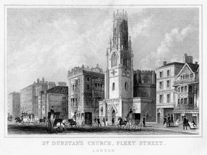 St. Dunstans Kirche, Fleet Street, City of London, 19. Jahrhundert von Unbekannt