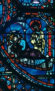 Der heilige Jakobus erscheint Karl dem Großen in einem Traum, Buntglas, Kathedrale von Chartres, Frankreich, um 1225