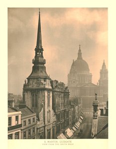 St. Martin, Ludgate, Blick von Südwesten, Mitte bis Ende 19. Jahrhundert
