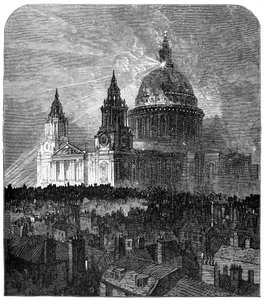 St. Pauls Kathedrale beleuchtet für den Erntedanktag, London, 1900 von Unbekannt