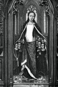 St. Ursula und die heiligen Jungfrauen, aus dem Reliquiar der St. Ursula, 1489, 1870 von Unbekannt