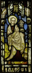 Buntglasfenster mit St. Barbara von Unbekannt