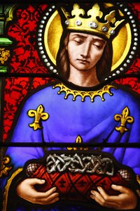 Buntglas in der St.-Pauls-Kirche, Lyon: St. Louis trägt die Dornenkrone, Lyon, Frankreich von Unbekannt