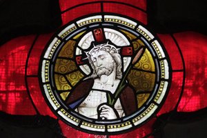 Buntglasfenster von Jesus, Kirche St. Peter und Paul, Istanbul, Türkei