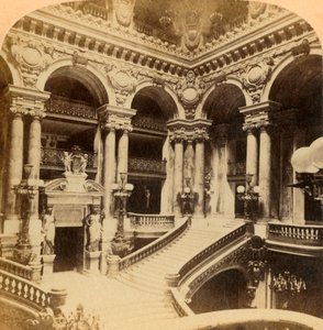 Treppe im Grand Opera House, Paris, Frankreich, ca. 1900 von Unbekannt