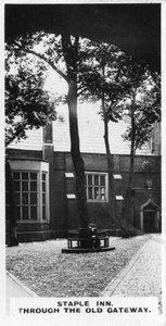 Staple Inn, durch das alte Tor, London, um 1920er Jahre