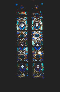 Davidstern in einem Kirchenfenster aus Buntglas, Barcelona, Spanien von Unbekannt