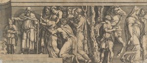 Statue von Niobe und ihren Verehrern, mit Apollo und Diana und anderen Figuren, 1543-47 von Unbekannt