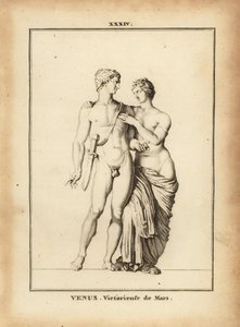 Statue der Venus Victrix mit Mars, römische Götter der Liebe und des Krieges