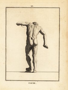 Statue eines Fauns bei einer Bacchanalischen Orgie mit Zimbeln und Scabellum von Unbekannt