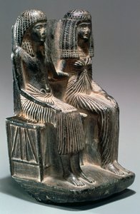 Statue eines altägyptischen Beamten und seiner Frau, 13.-12. Jahrhundert v. Chr.