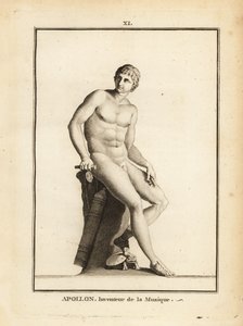 Statue des römischen Gottes Apollo, Erfinder der Musik, nackt sitzend von Unbekannt