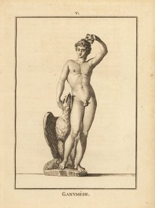 Statue des Hirtenjungen Ganymed, entführt von Zeus, mit einem Adler