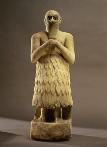 Statuette des Beamten oder Verwalters Ebih-Il, die Göttin Ishtar anbetend, aus Mari, Mittlerer Euphrat, ca. 2500 v. Chr. von Unbekannt