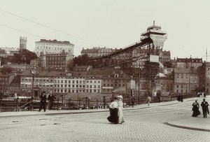 Stockholm, Schweden. Katarinahissen (Aufzug). Um 1900