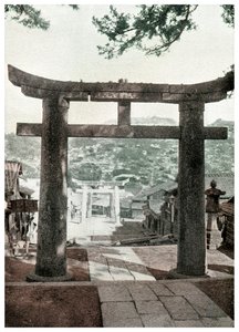 Steinerner Torii, Suwa-Tempel, Nagasaki, Japan