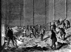 Eislagerung in isolierten Schuppen bei Charless Ice Store, Chelsea, London, 1861 von Unbekannt