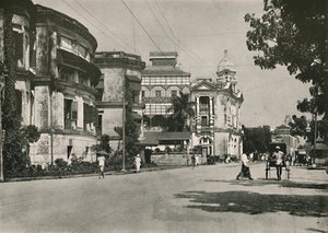 Strandstraße, Rangoon. - Postamt, Imperial Bank of India. Zollhaus in der Ferne, 1900