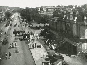 Straßenszene in der Stadt Jaipur, Indien, 1895
