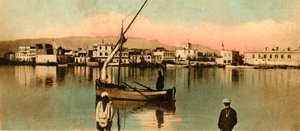 Suez - Ansicht der Stadt bei Hochwasser, um 1918-1939 von Unbekannt