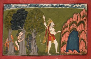 Sugriva Affengeneral fordert seinen Bruder Bali heraus, ca. 1720