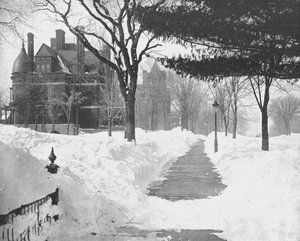 Summit Avenue im Winter, St. Paul, Minnesota, USA, ca. 1900