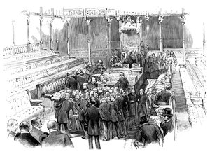 Vereidigung der Mitglieder im House of Commons, Westminster, London, ca. 1905