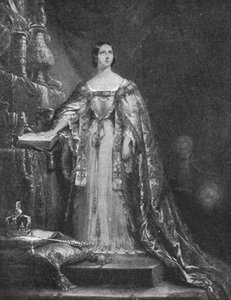 Ablegen des Eides zur Wahrung des protestantischen Glaubens bei ihrer Krönung, 28. Juni 1838 von Unbekannt