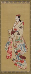 Großes Mädchen, Kleid mit Ho-o-Vogel und Kiri-Blumen, Edo-Periode, 1615-1868 von Unbekannt
