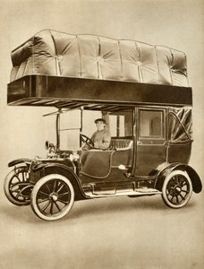 Taxi mit Gasbeutelvorrichtung auf speziell angepasstem Dach, 1914-1918, 1935