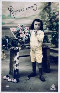 Danke, französische Vintage-Postkarte, ca. 1900