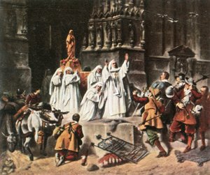 Die Äbtissin von Frauenchiemsee schützt ihr Kloster, 1632, 1936