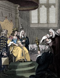 Die Verlesung des Act of Union zwischen England und Schottland vor Königin Anne, 1826 von Unbekannt