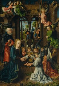Die Anbetung des Christkindes, möglicherweise 1496-1502 von Unbekannt