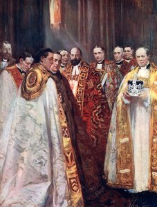 Der Erzbischof von Canterbury und York und andere Prälaten, die Krönung von Unbekannt