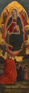 Die Himmelfahrt der Jungfrau mit Heiligen von einem Augustineraltar, 1450-75 von Unbekannt