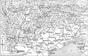 Die österreichische Grenze Italiens, 1915