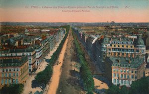 Die Avenue des Champs-Élysées, Paris, um 1920