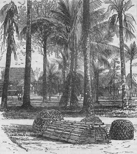 Die Kaserne an der Residenz, mit den Gräbern von Mr. Birch und Captain Innes, 1876, um 1880 von Unbekannt