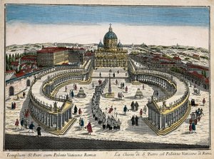 Die Basilika und der Petersplatz im Vatikan von Unbekannt