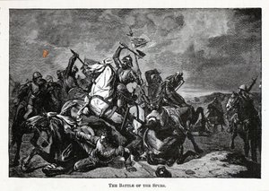 Die Schlacht der Sporen, 1882 von Unbekannt