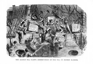 Die Boston Tea Party, 16. Dezember 1773 von Unbekannt