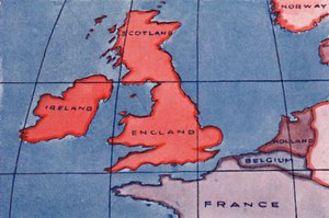 Die Britischen Inseln und Nordeuropa am Mittag im Frühling oder Herbst, 1935