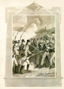 Die Briten greifen die französischen Linien mit Bajonetten in der Schlacht von Maida an, 1806, 1816 von Unbekannt