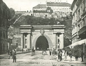 Der Buda-Burg-Tunnel, Budapest, Österreich-Ungarn, 1895