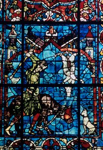Die Metzger, Buntglasfenster, Kathedrale von Chartres, Frankreich, 1194-1260
