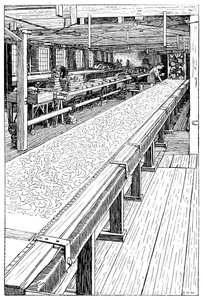 Der Chintz-Druckraum, Merton Abbey Mills, London von Unbekannt