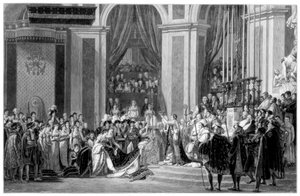 Die Weihe des Kaisers Napoleon und die Krönung der Kaiserin Josephine, 1804 von Unbekannt